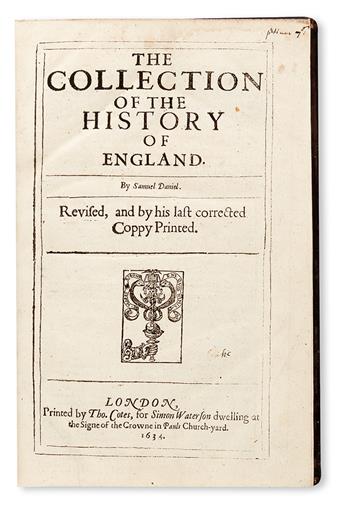 DANIEL, SAMUEL.  The Collection of the History of England.  1634 + TRUSSELL, JOHN.  A Continuation of the Collection.  1641